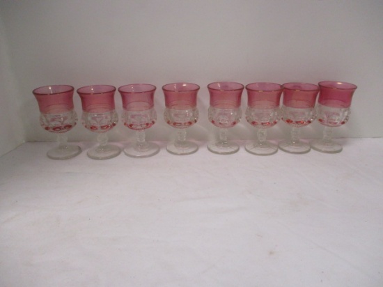 King's Crown Ruby Red Flash Thumbprint Cranberry Glass