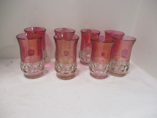 King's Crown Ruby Red Flash Thumbprint Cranberry Glass
