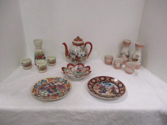 Kutani Teapot, 2 Sake Sets etc.