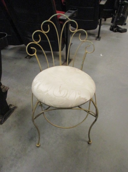 Metal Vanity Chair w/Upholstered Seat