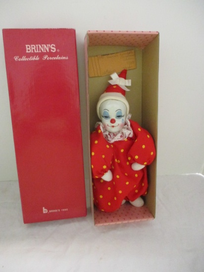 Brinn's Collectible Porcelain clown in Box 1990