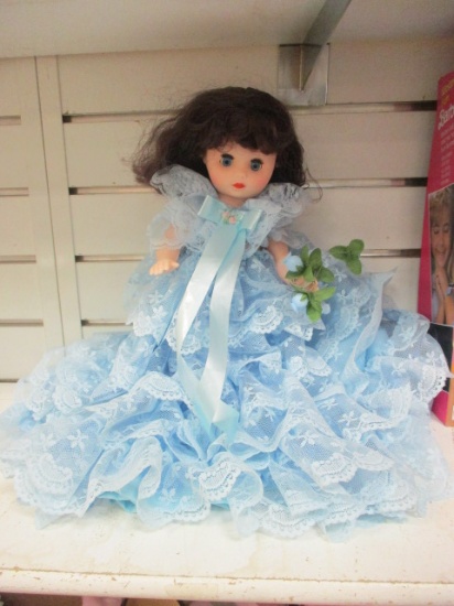 Doll Body in Blue Dress on Stand