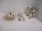 Silverplate Grouping-Butterdish,2 Goblets, Footed Bowl, etc.