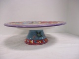 Round Floral/Paisley Pedestal Cake Plate