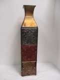 Elements Embossed Metal Vase