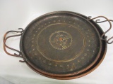 Embossed Metal Trays w/Handles