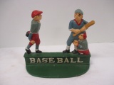 Cast Iron Baseball Doorstop (marked on back)