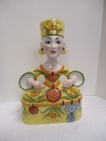 Collectible Handpainted Russian Ceramic Seated Woman Figure
