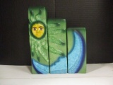 3 PC Ceramic Candle Holder  Set (Moon & Sun)