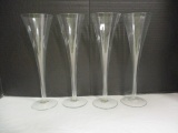 4 Crystal Flutes