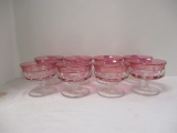 King's Crown Ruby Red Flash Thumbprint Cranberry Glass