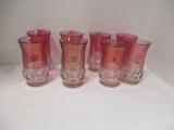 King's Crown Ruby Red Flash Thumbprint Cranberry Glass