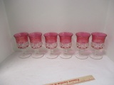 King's Crown Ruby Red Flash Thumbprint Cranberry Glass
