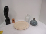 Pottery Table Top Oil Lamp, etc.