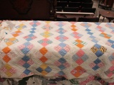 Diamond In A Square Quilted Lap Throw