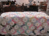 Grandmother's Flower Garden Patchwork Quilt