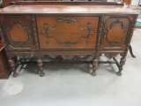 Vintage Walnut Jacobean Style Buffet