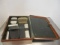 Vintage Men's Travel Toiletry Set in Leather Box.