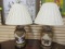 Pair of Table Lamps With Elephants Motifs and Shades. Very Heavy.