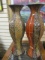 Pair of Metal Decorative Vases, Olive, Green and Browns.