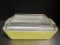 Vintage Pyrex Yellow Glass Refrigerator Dish with Lid.