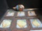 Six Clay Tile Wall Hangings with Fruit Pictures. And Signed Hand Painted Gourd.