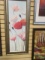 Framed Wall Art  of Pink and Red Poppies Signed Novak.