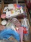 Box Lot of Party Supplies,  New Muffin Cups, Plastic Cups and Decorations.