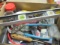 Box  Lot of Tools, Screws, Nails, Level, Etc.