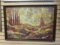 Framed Surreal Landscape, with Reds ,Golds, Browns, and Greens.