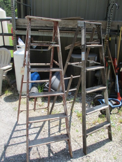 Two Wooden Six Foot Ladders.