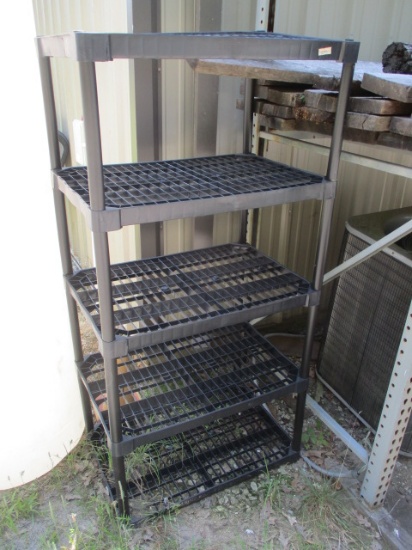 Six Foot Plastic Shelf, Five Levels.