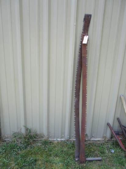 Two Man Tree Saws Missing Handles, Two.