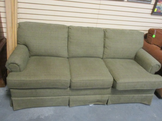 Nice Olive and Tan Woven Sleeper  Sofa.