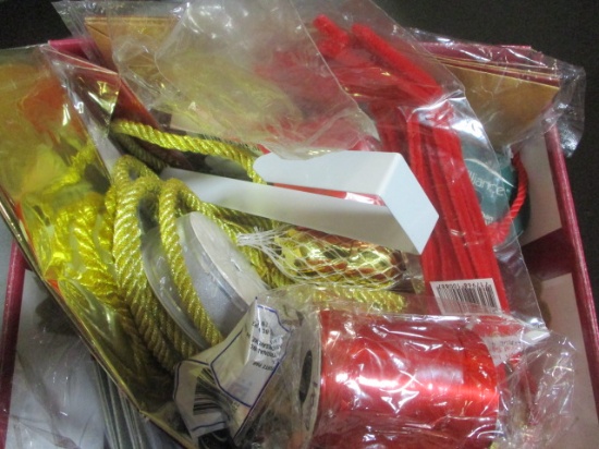 Box Lot of Ribbon, Bags and Boxes.