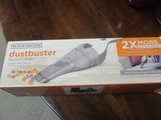 Black & Decker Cordless Hand Vac, Dust buster Quick Clean.