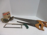Box Lot with Three Saws and Sanding Disk.