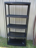 Plastic Shelf Five Tiers. Six Foot Tall.