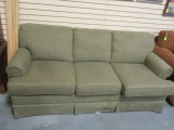 Nice Olive and Tan Woven Sleeper  Sofa.