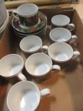 Eight Sets of Bob Cunningham Christmas Celebration 1994 Cups and Saucers.