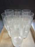 Nine Royal Tuscan Full Lead Crystal Tea Glasses.