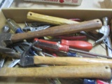 Box Lot of Tools, Hammers, Drills, Screw Drivers, Wrenches.