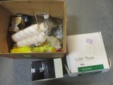 Box Lot Paint Supplies, Light Bulbs and 18 Ft Rope Lighting in Box.