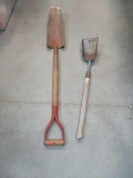 Ditching Shovel and Vintage Fire Shovel.