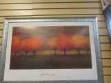 Framed Art Landscape Print by Seth Winegar Titled Red Trees II.