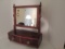 Antique Mahogany Bowfront Shaving Mirror Stand