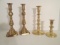 Two Baldwin Brass Candle Sticks and Pair of Brass Candlesticks