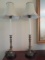 Pair of Oriental Accent Candle Stick Buffet Lamps