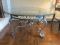 Glass Top Patina Finish Wrought Iron Coffee Table