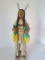 Rustic Carved Folk Art Corn Harvest Native American Brave Figure
